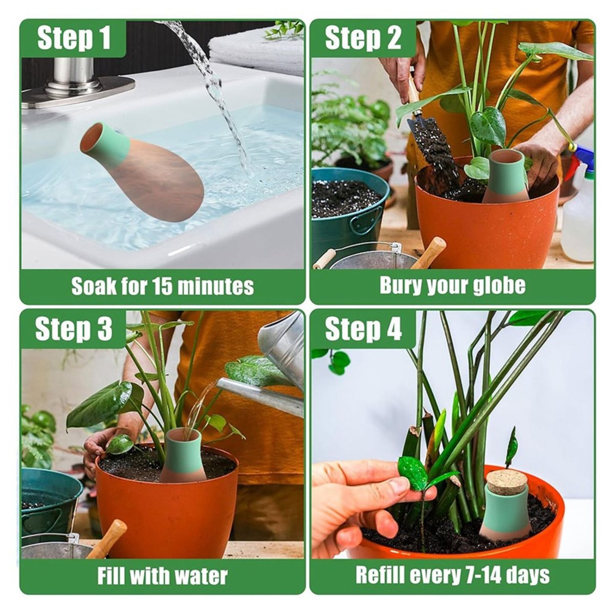 A20I 4 Stück Terrakotta-Bewäss – Self Watering Insert Bewertung und Preis